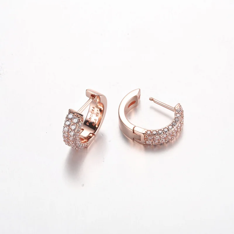 (image for) Pandora Timeless Pavé Double-row Hoop Earrings - 282622C01 - View 5