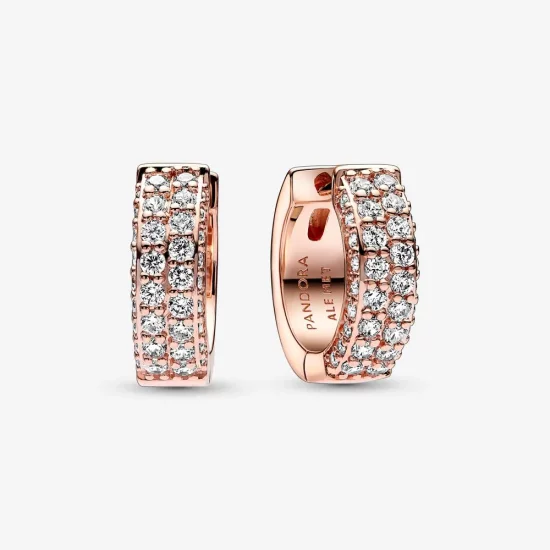 Pandora Timeless Pavé Double-row Hoop Earrings - 282622C01