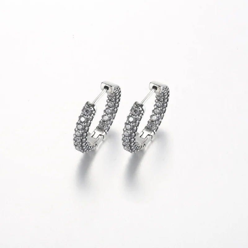 (image for) Pandora Timeless Pavé Single-row Hoop Earrings - 292624C01 - View 2