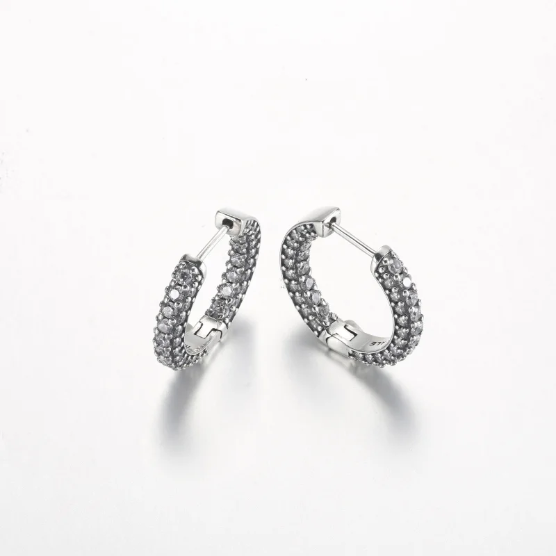 (image for) Pandora Timeless Pavé Single-row Hoop Earrings - 292624C01 - View 4