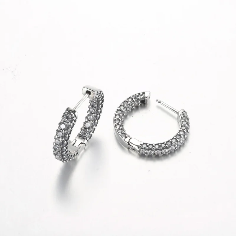 (image for) Pandora Timeless Pavé Single-row Hoop Earrings - 292624C01 - View 5