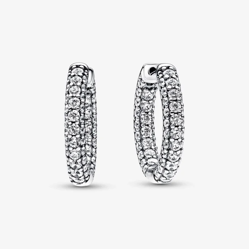 (image for) Pandora Timeless Pavé Single-row Hoop Earrings - 292624C01 - Product Image