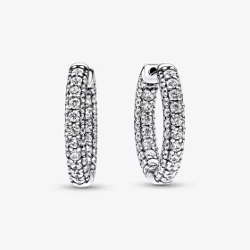 Pandora Timeless Pavé Single-row Hoop Earrings - 292624C01 Pandora Timeless Pavé Single-row Hoop Earrings - 292624C01