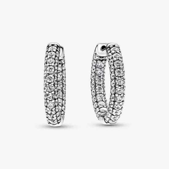 Pandora Timeless Pavé Single-row Hoop Earrings - 292624C01