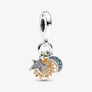 (image for) Pandora Two-tone Celestial Triple Dangle Charm - 762676C01