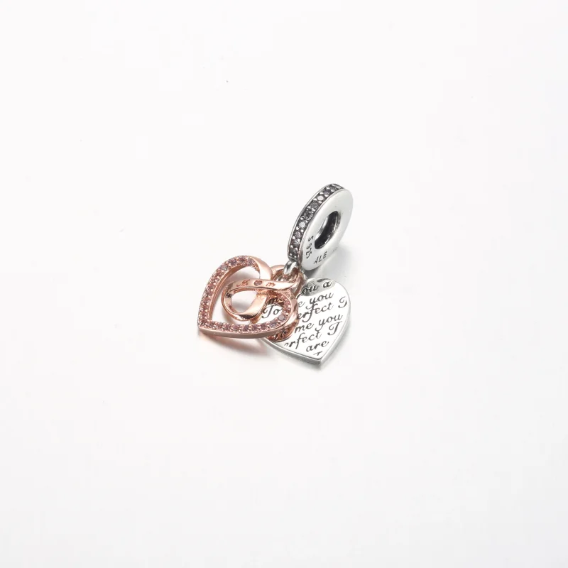 (image for) Pandora Two-tone Infinity Heart Double Dangle Charm - 782641C01 - View 2