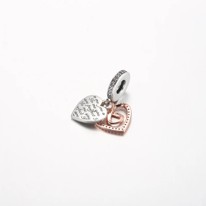 (image for) Pandora Two-tone Infinity Heart Double Dangle Charm - 782641C01 - View 3