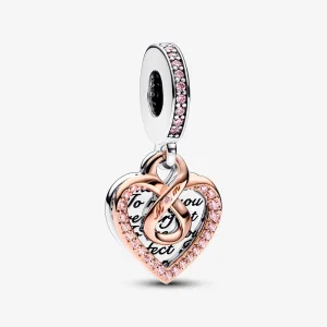 (image for) Pandora Two-tone Infinity Heart Double Dangle Charm - 782641C01
