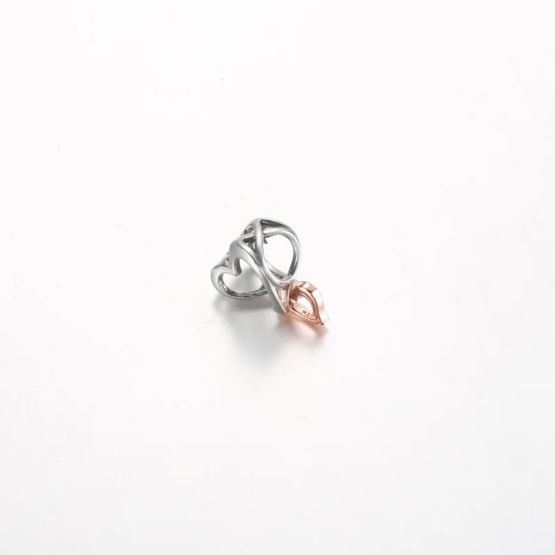 (image for) Pandora Two-tone Openwork Infinity Heart Charm - 782642C00 - View 3