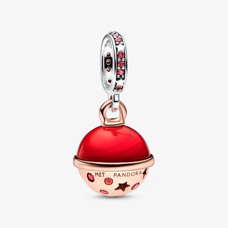 (image for) Pandora Two-tone Planet Mars Murano & Sparkling Dangle Charm - 782433C01 - Product Image
