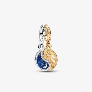 (image for) Pandora Two-tone Splittable Sun & Moon Dangle Charm - 762678C01