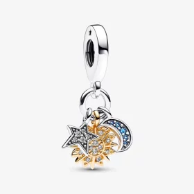 Pandora Two-tone Celestial Triple Dangle Charm - 762676C01