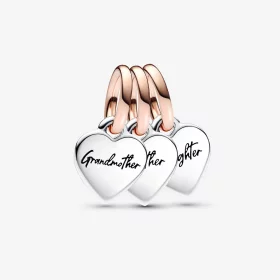 Pandora Two-tone Splittable Family Generation of Hearts Triple Dangle Charm - 782648C00 Pandora Two-tone Splittable Family Generation of Hearts Triple Dangle Charm - 782648C00