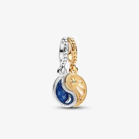 Pandora Two-tone Splittable Sun & Moon Dangle Charm - 762678C01