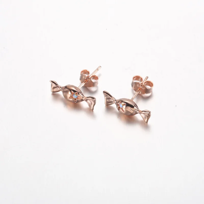 (image for) Pandora Wrapped candy 14k rose gold-plated stud earrings - 282638C01 - View 2