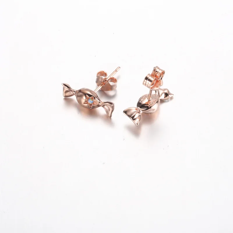 (image for) Pandora Wrapped candy 14k rose gold-plated stud earrings - 282638C01 - View 4