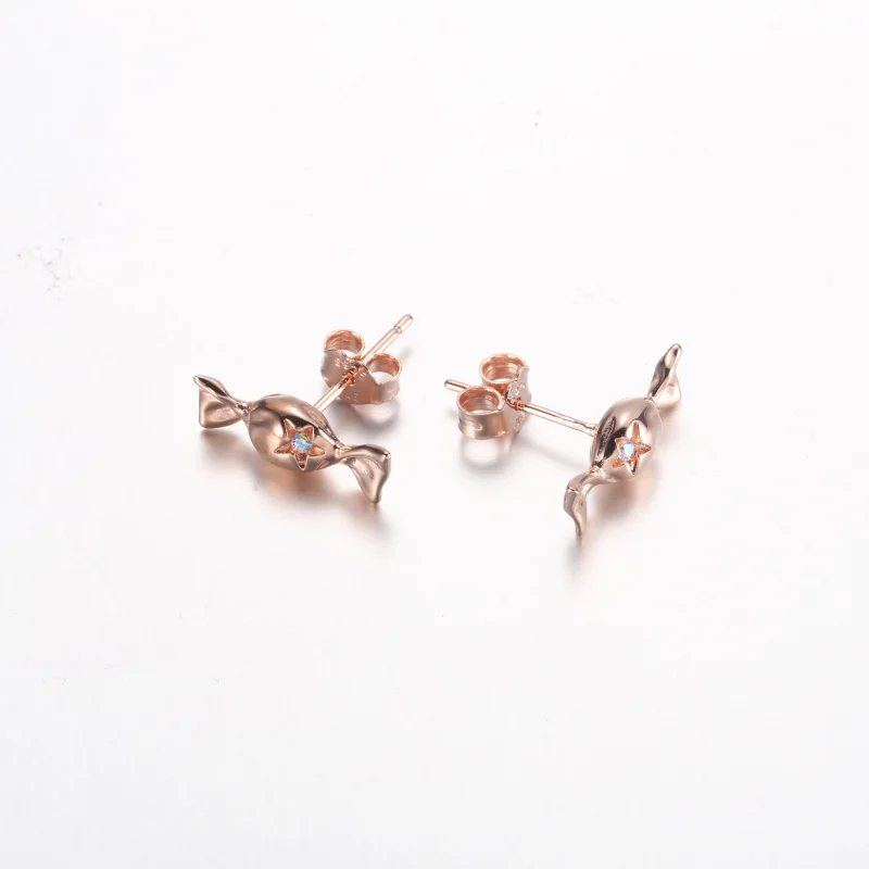 (image for) Pandora Wrapped candy 14k rose gold-plated stud earrings - 282638C01 - View 5