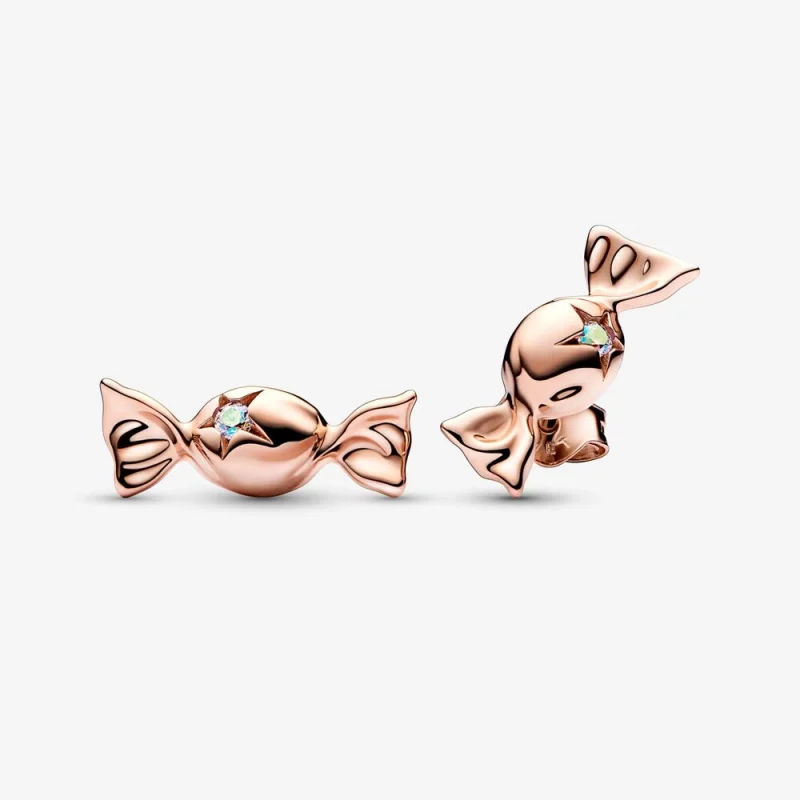 (image for) Pandora Wrapped candy 14k rose gold-plated stud earrings - 282638C01 - Product Image
