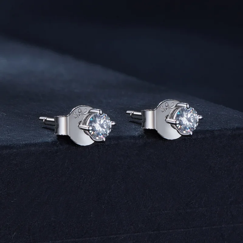 (image for) Pandora 0.1ct Moissanite Stud Earrings - 925 Sterling Silver, Moissanite Gemston - View 2