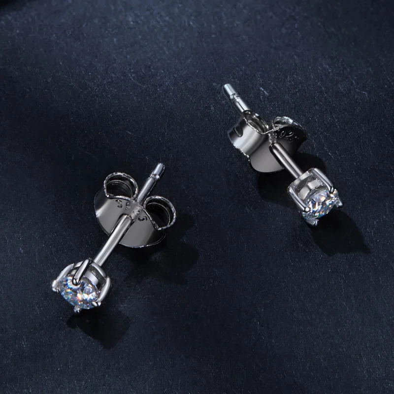 (image for) Pandora 0.1ct Moissanite Stud Earrings - 925 Sterling Silver, Moissanite Gemston - View 3