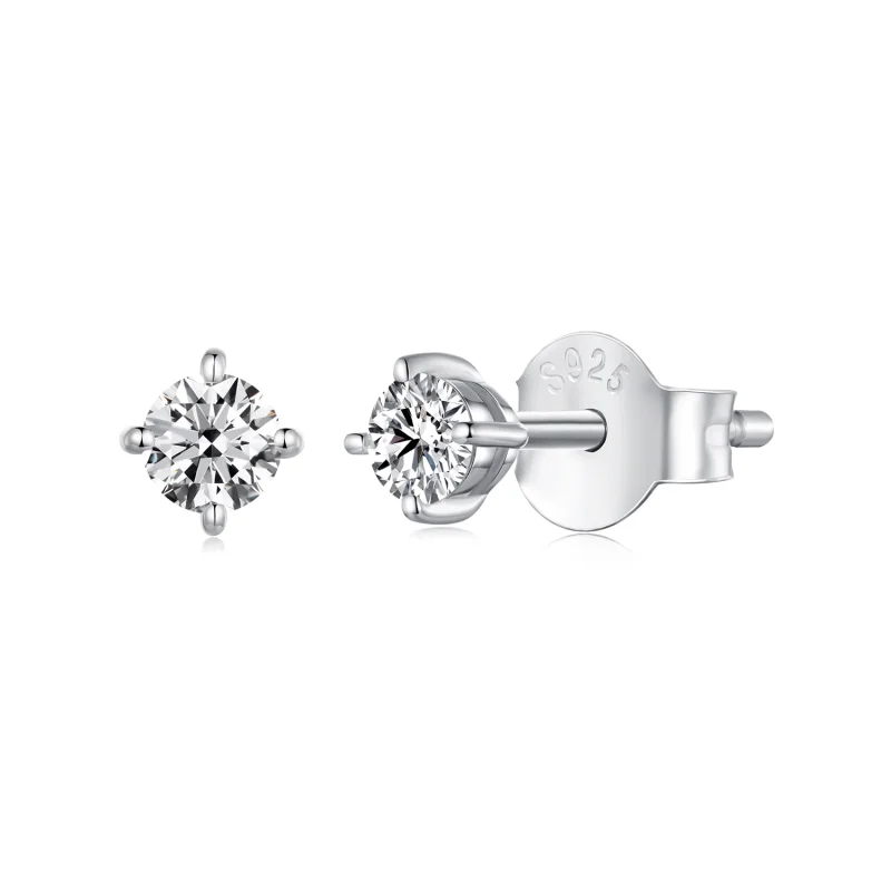 (image for) Pandora 0.1ct Moissanite Stud Earrings - 925 Sterling Silver, Moissanite Gemstones, Platinum Plated - Product Image