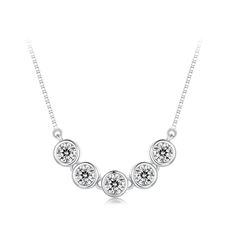 (image for) Pandora Style 0.3Ct Moissanite Necklace(One Certificate) - MSN022 - Product Image