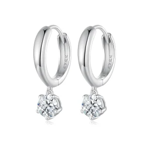 (image for) Pandora Style 0.5Ct Moissanite Hoop Earrings(Two Certificates) - MSE040