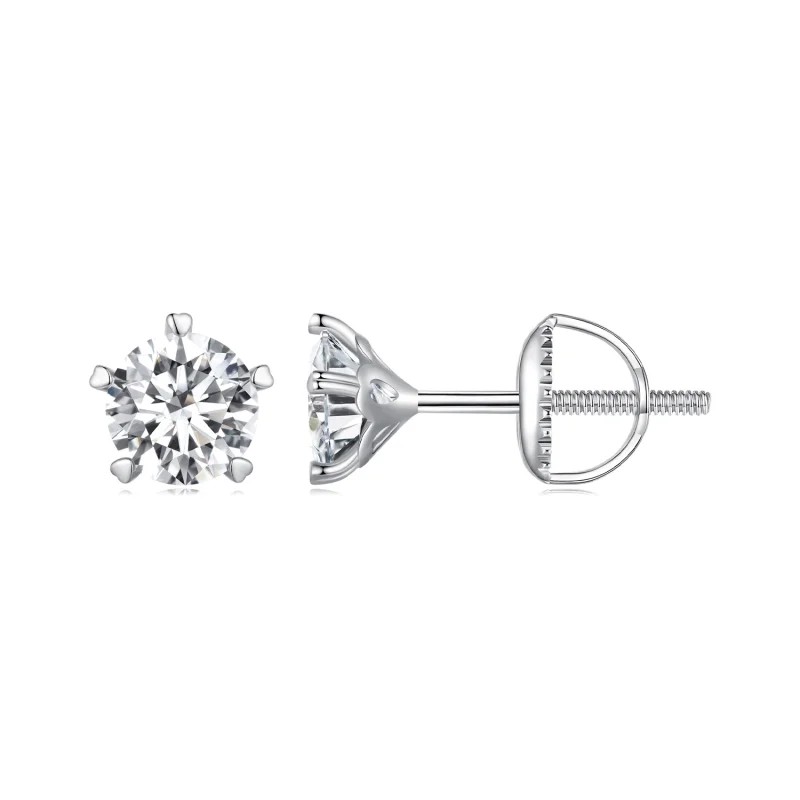 (image for) Pandora Style 0.5Ct Moissanite Studs Earrings - MSE024-S - Product Image