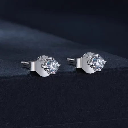 Pandora Style 0.1Ct Moissanite Studs Earrings(Two Certificates) - MSE038
