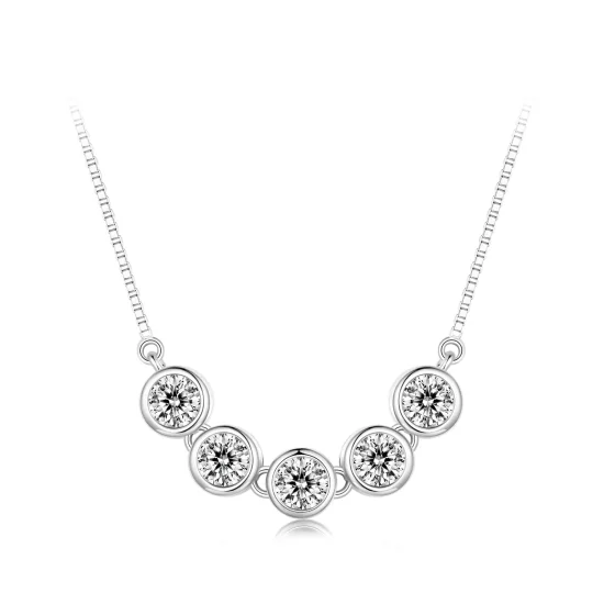 Pandora Style 0.3Ct Moissanite Necklace(One Certificate) - MSN022