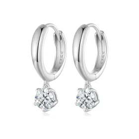 Pandora Style 0.5Ct Moissanite Hoop Earrings(Two Certificates) - MSE040