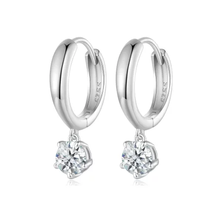 Pandora Style 0.5Ct Moissanite Hoop Earrings(Two Certificates) - MSE040