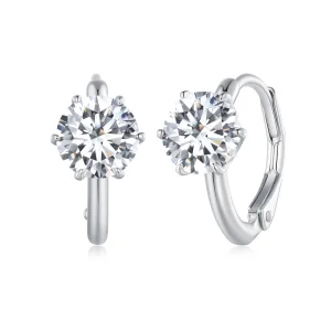 (image for) Pandora Style 1Ct Moissanite Hoop Earrings(One Certificate) - MSE037