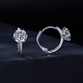 Pandora Style 1Ct Moissanite Hoop Earrings(One Certificate) - MSE037 Pandora Style 1Ct Moissanite Hoop Earrings(One Certificate) - MSE037
