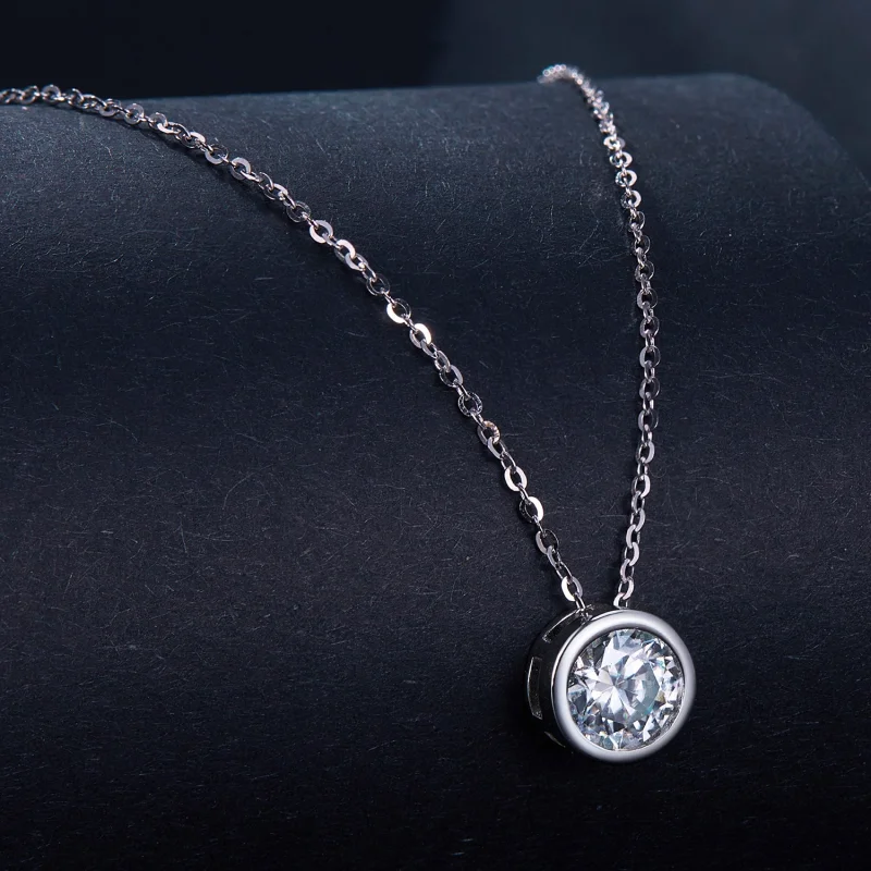 (image for) Pandora Style 1Ct Moissanite Necklace(One Certificate) - MSN021 - View 2