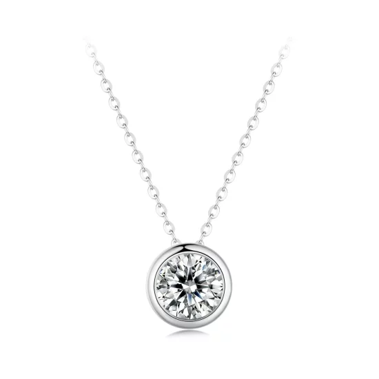 Pandora Style 1Ct Moissanite Necklace(One Certificate) - MSN021