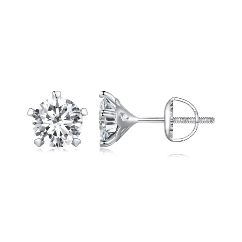 (image for) Pandora Style 1Ct Moissanite Studs Earrings - MSE024-L - Product Image