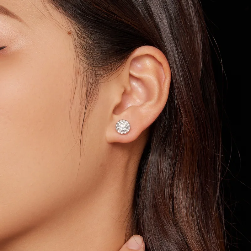 (image for) Pandora Style 1Ct Moissanite Studs Earrings - MSE027 - View 7