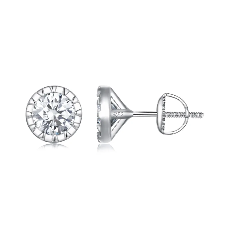 (image for) Pandora Style 1Ct Moissanite Studs Earrings - MSE027 - Product Image
