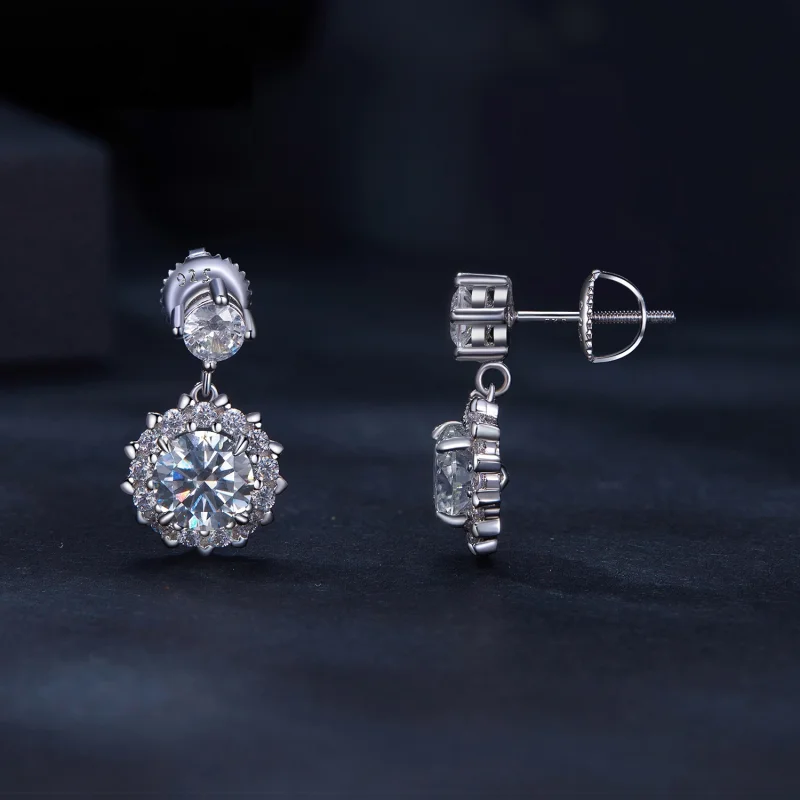 (image for) Pandora Style 1Ct Moissanite Studs Earrings - MSE028 - View 3