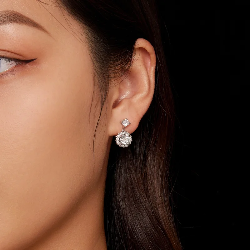 (image for) Pandora Style 1Ct Moissanite Studs Earrings - MSE028 - View 7