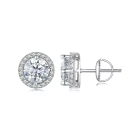 Pandora Style 1Ct Moissanite Studs Earrings(Two Certificates) - MSE039 Pandora Style 1Ct Moissanite Studs Earrings(Two Certificates) - MSE039