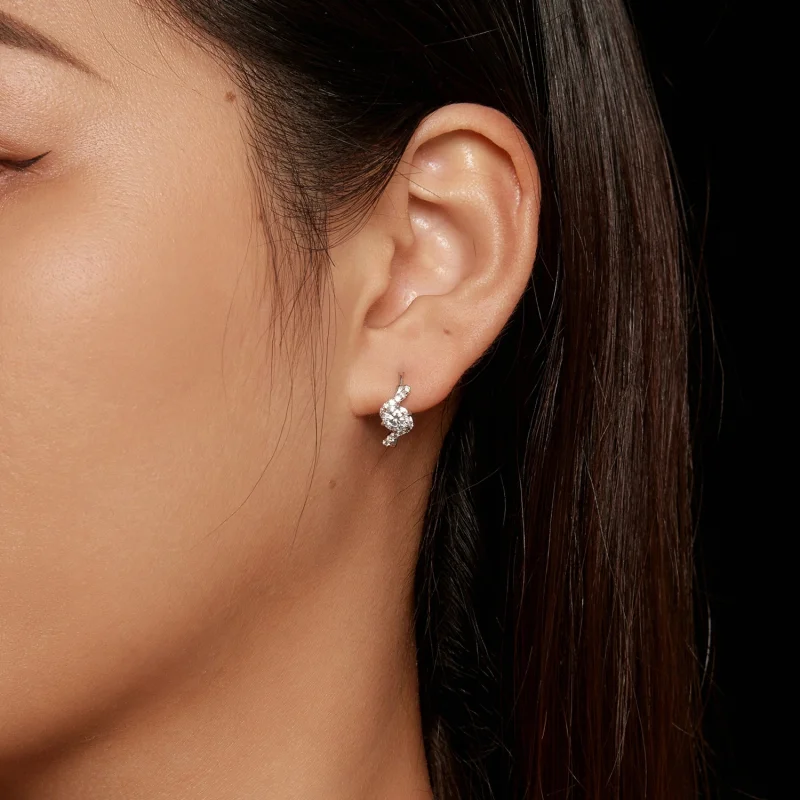 (image for) Pandora Style 50 Pointsmoissanite Hoop Earrings(Two Certificates) - MSE036 - View 5