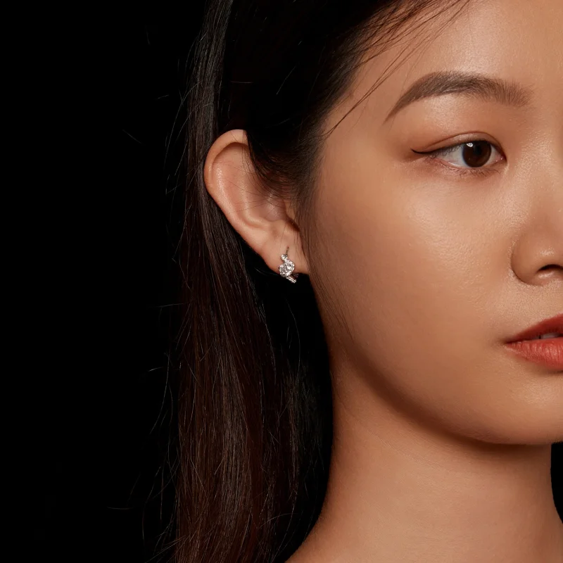 (image for) Pandora Style 50 Pointsmoissanite Hoop Earrings(Two Certificates) - MSE036 - View 6