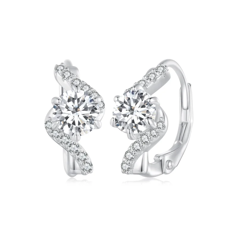 (image for) Pandora Style 50 Pointsmoissanite Hoop Earrings(Two Certificates) - MSE036 - Product Image