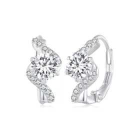 Pandora Style 50 Pointsmoissanite Hoop Earrings(Two Certificates) - MSE036