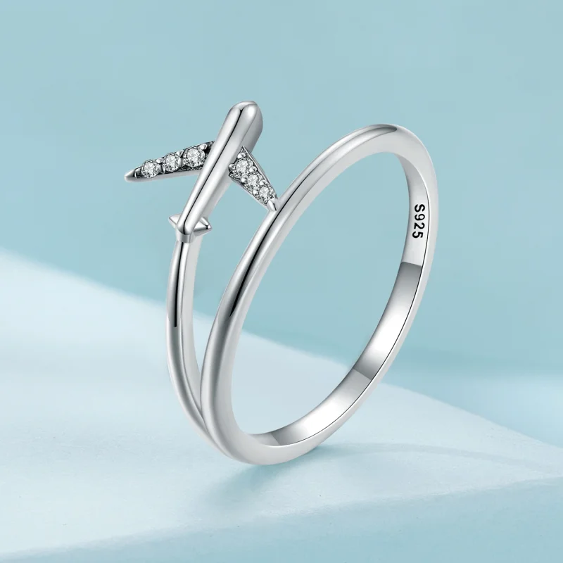 (image for) Pandora Style Airplane Ring - SCR967 - View 2