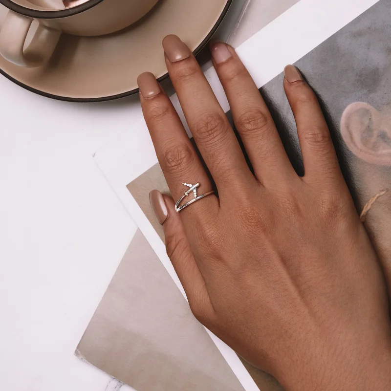 (image for) Pandora Style Airplane Ring - SCR967 - View 4