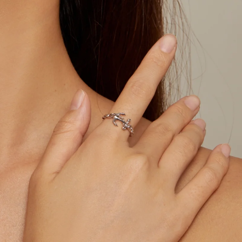 (image for) Pandora Style Anchor Ring - SCR949 - View 4