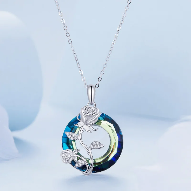 (image for) Pandora Style Angel Ring Rose Necklace - BSN313 - View 3